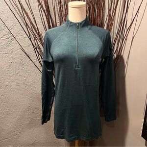 🌺LULULEMON GREEN QUARTER ZIP LONG SLEEVE ATHLETIC TOP SIZE XS🌺